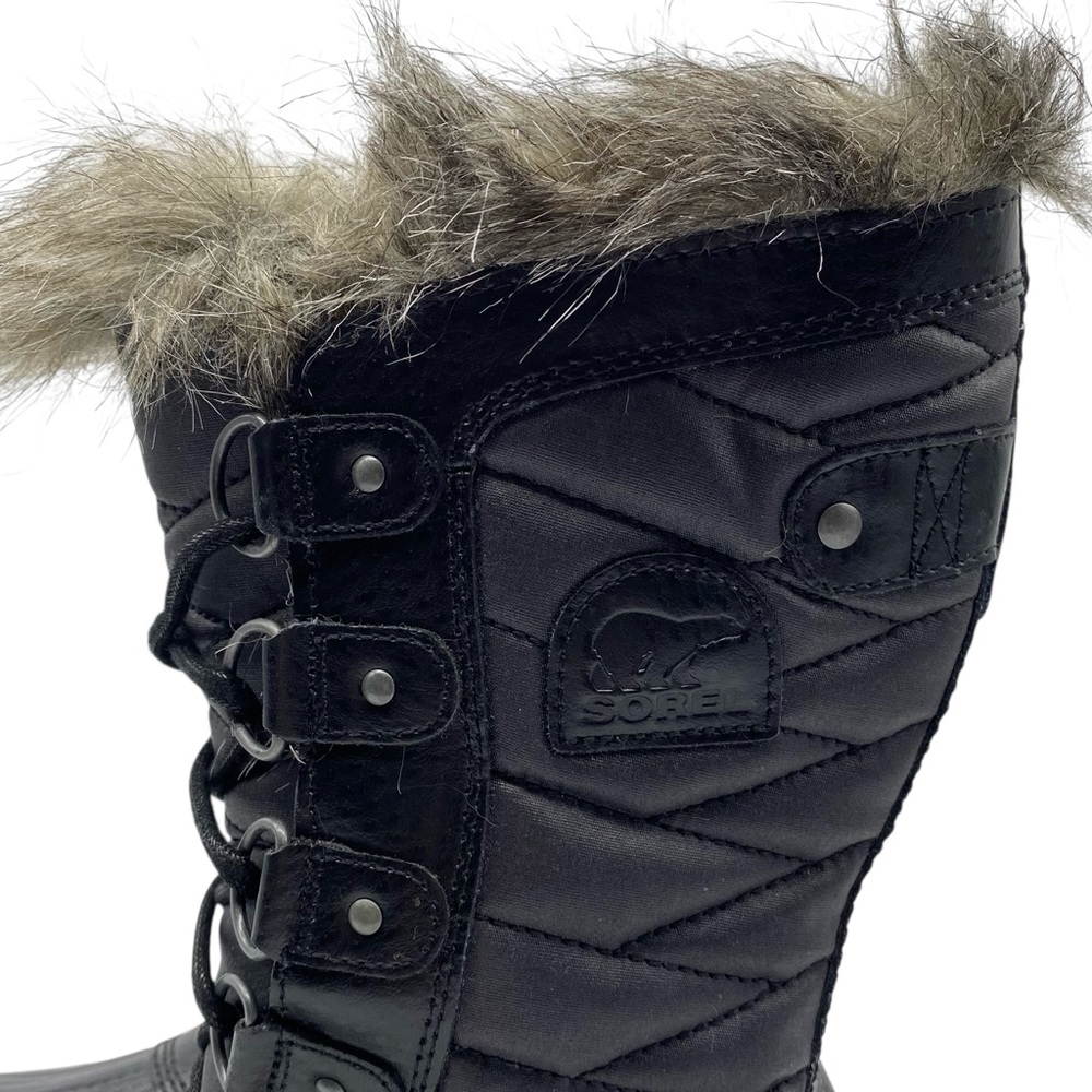 Sorel Womens Shoes Tofino Winter Boots 6 Black Tall Leather Waterproof Insulated - Picture 3 of 12